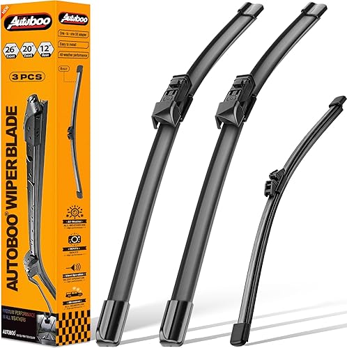 AUTOBOO - Limpiaparabrisas de repuesto 26 + 20 pulgadas con limpiaparabrisas trasero de 12 pulgadas para BMW X3, X4, 2018, 2019, 2020, 2021, 2022,