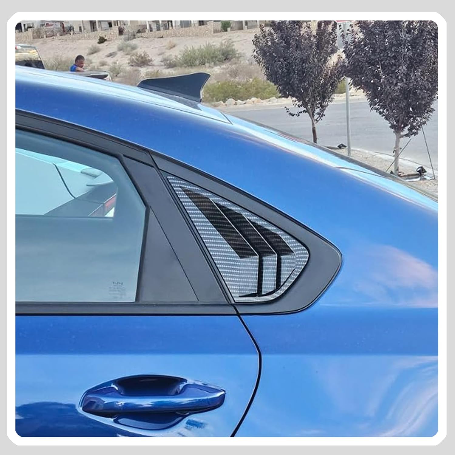 Window Louvers, for Kia Forte 2019 2020 2021 2022 2023 2024 2025, Carbon Fiber Side Rear Window Louvers Body Kit Accessories for Cars