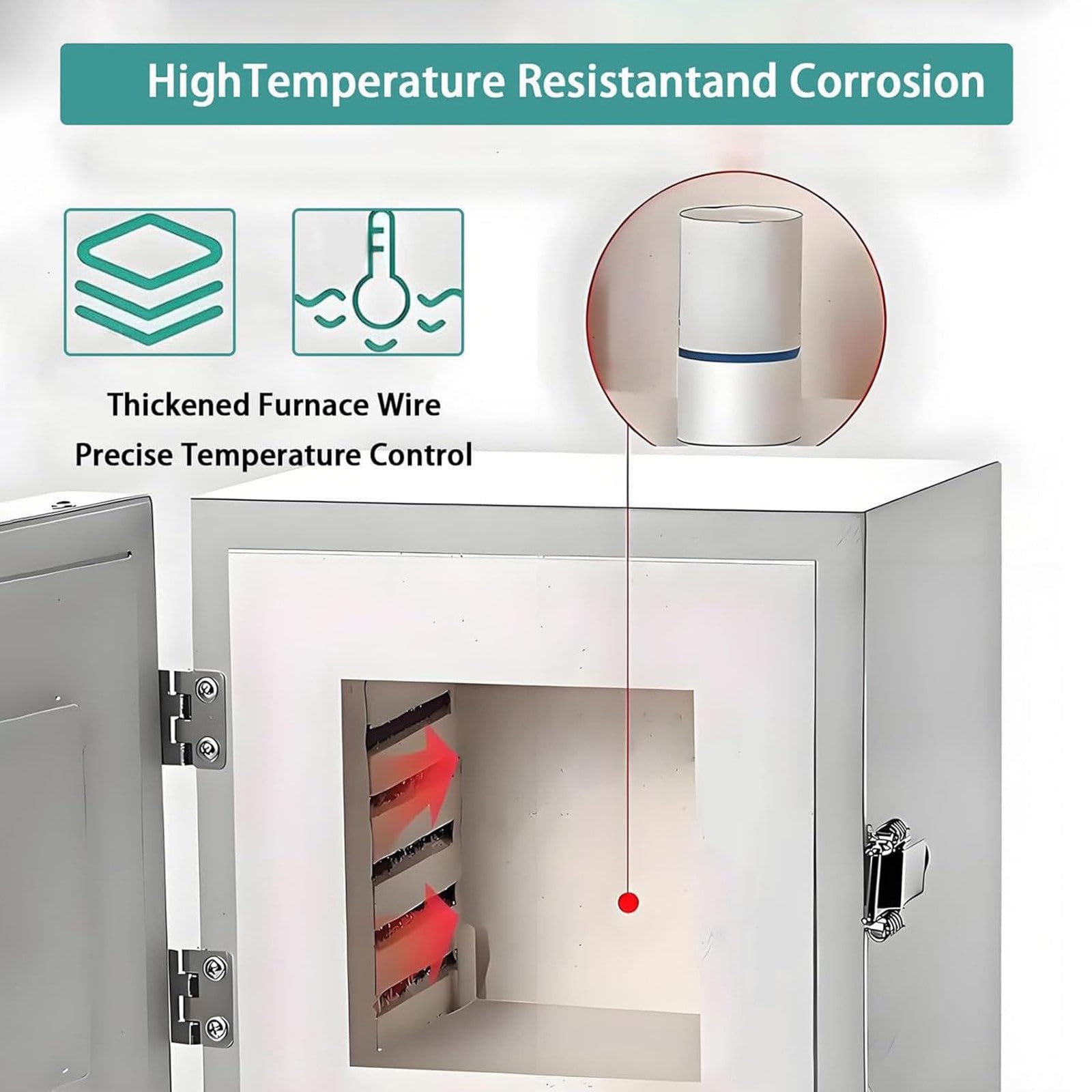 Four Électrique de Calcination 2000W, Four à Moufle Intégré à Haute Température, Four de Laboratoire Intégré pour Le Traitement de Bijoux 1150°C, avec Gants Et Pinces Résistants à La Chaleur