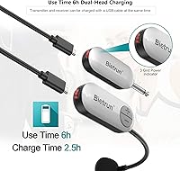 Vista 3 de Bietrun Micrófono Inalámbrico UHF con Auriculares, Alcance de 165 pies, Tiempo de Trabajo 6H, Conector de 1/4'', Micrófono de Auriculares