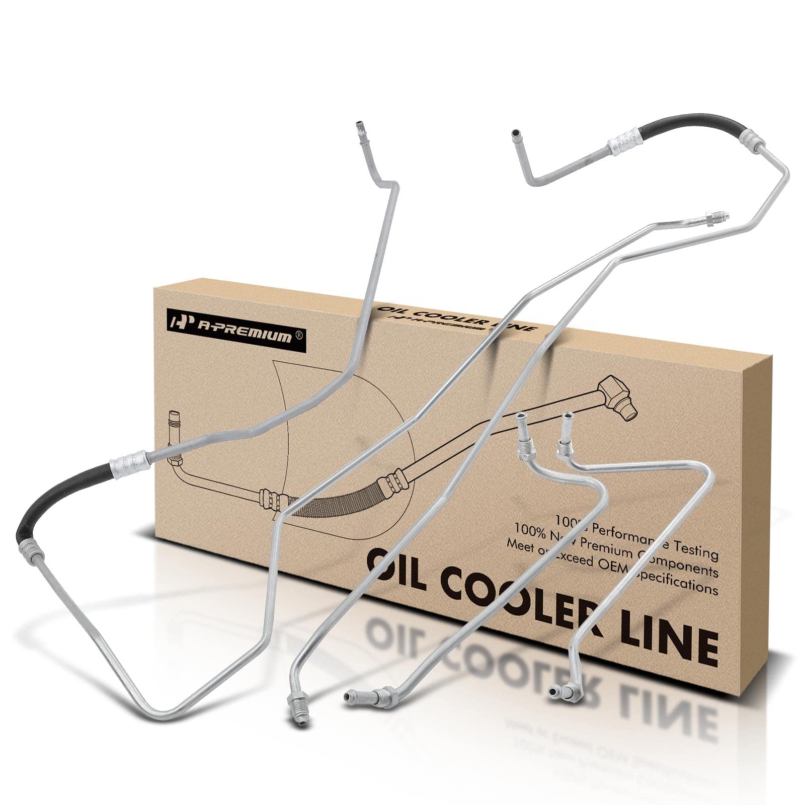 A-Premium Automatic Transmission Oil Cooler Line Hose Assembly Compatible with Ford F-150 F150 2005-2006 Lincoln Mark LT 2006