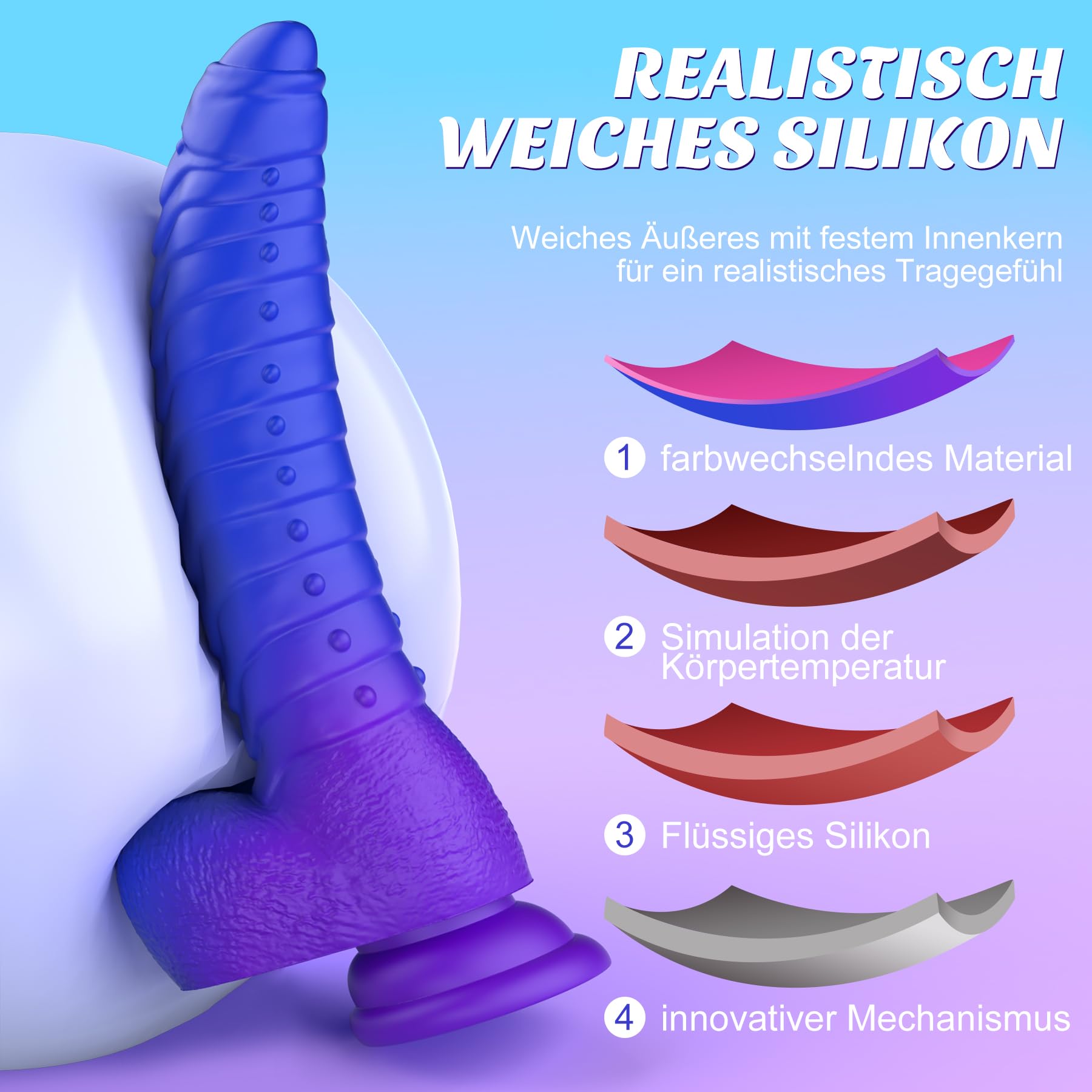 Consolador Vibrador de Empuje con Aplicación - Moster Consoladores Vibración Juguete Sexual Femenino, Consolador Anal de Fantasía para Mujeres, Vibradores de Calefacción Parejas Juguetes Sexuales