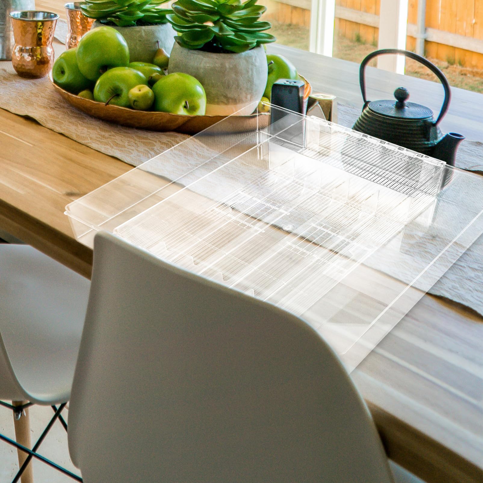 Erweiterbarer zur Organisation Besteckkasten Besteck Mehreren Fächern Acryl mit Küchenutensilien Organizer von für Gabeln und im