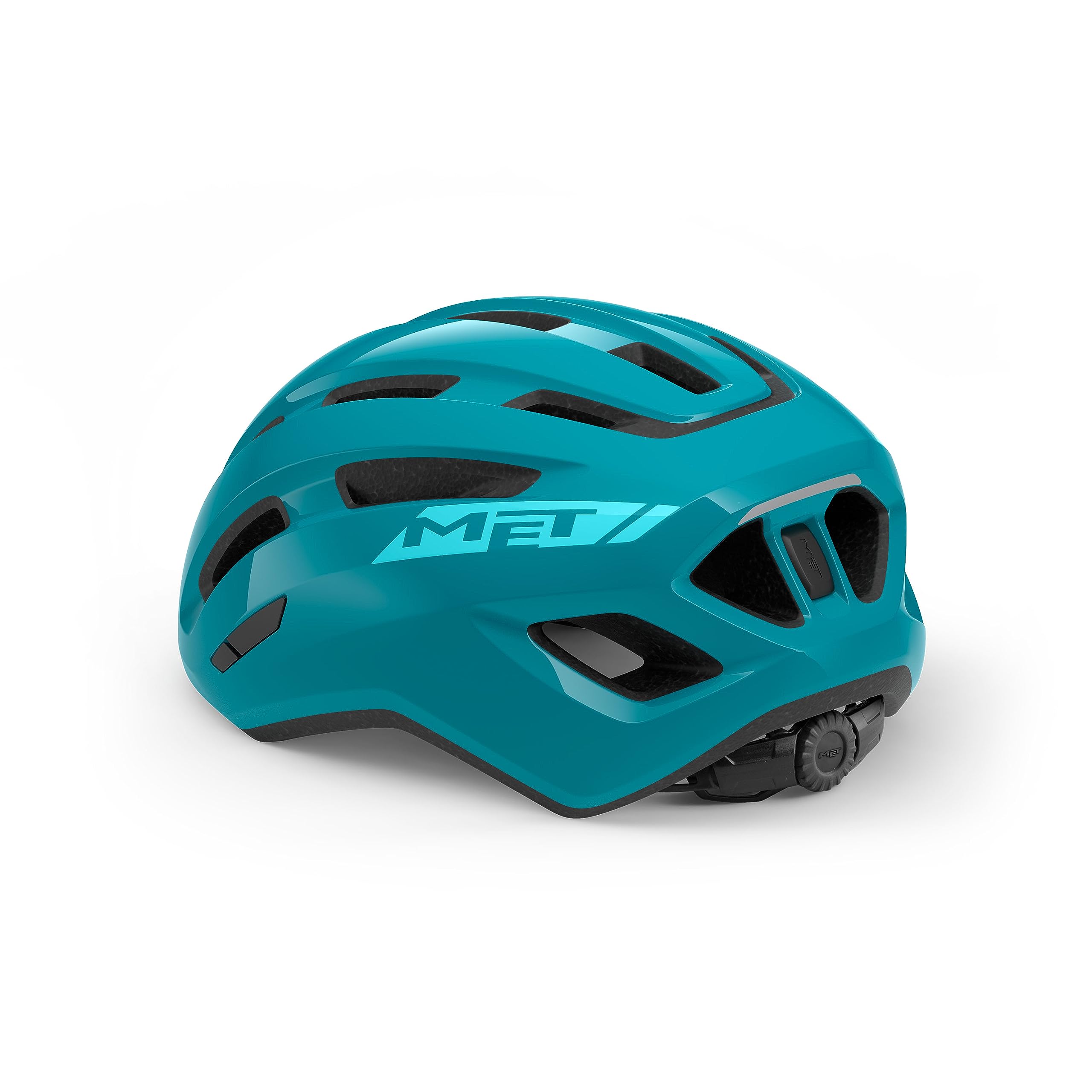 MET Miles City Cycling Helmet, Glossy Teal, Size 52-58cm, Teal Glossy, S/M - Image 2