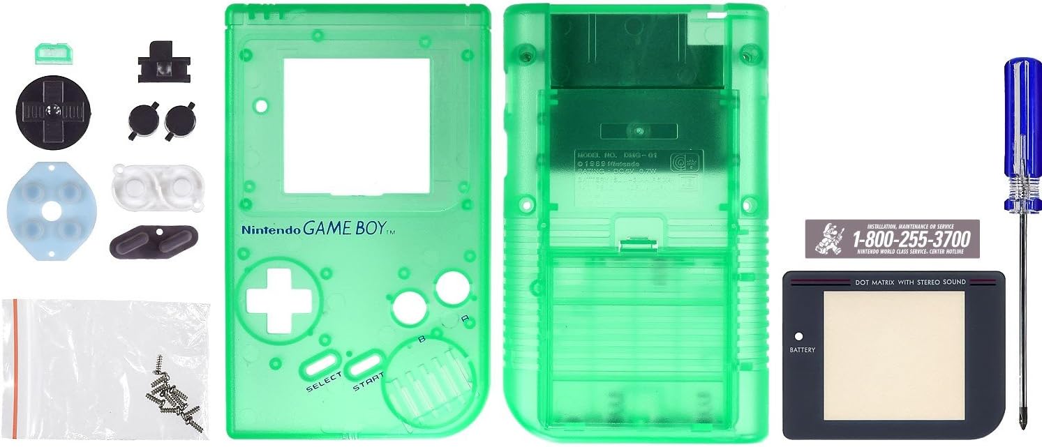 Game Boy Original [GBO]-Play It Loud Replacement Case/Shell/Housing [Glow in the Dark] [Mortoff Games]