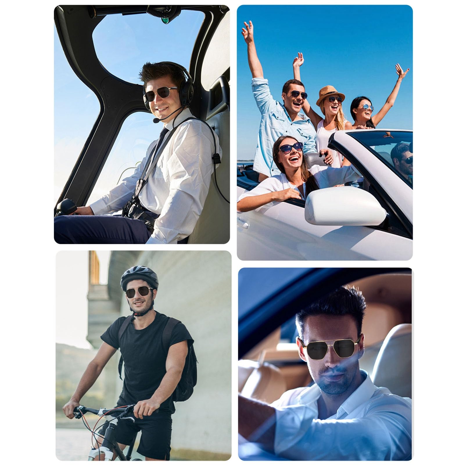 AI Translator Smart Glasses, Bluetooth Translation Sun Occhiali da Sole con Funzione di Chat Video per 163 Lingue, Riproduzione Musicale di Supporto, Cancellazione del Rumore