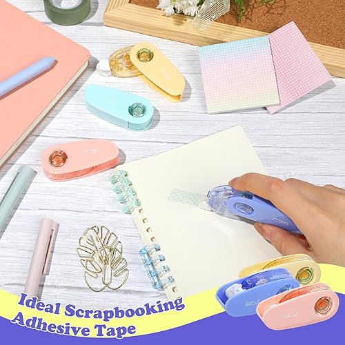 Miniatura 7 de NEWEST - 8 rodillos de cinta adhesiva de doble cara, rodillo de cinta adhesiva para álbumes de recortes de 80 pies, mini puntos de pegamento,