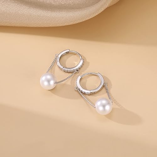 Miniatura 5 de SLUYNZ Aretes de aro pequeños colgantes de plata de ley con forma de mariposa para mujeres, adolescentes, aretes de aro con mariposa CZ
