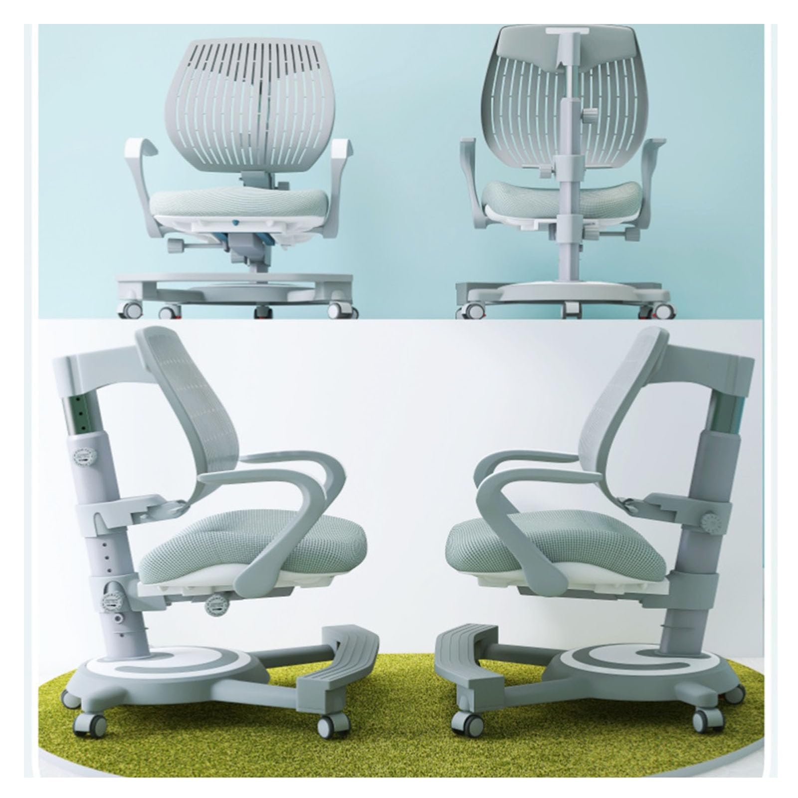 Ergonomiczne krzesło biurowe dla dzieci, prawidłowa postawa siedząca, specjalne siedzisko, dom, szkoła, biuro, regulacja wysokości, łatwe w montażu (obrotowe) (kolor: różowy) Star of Light