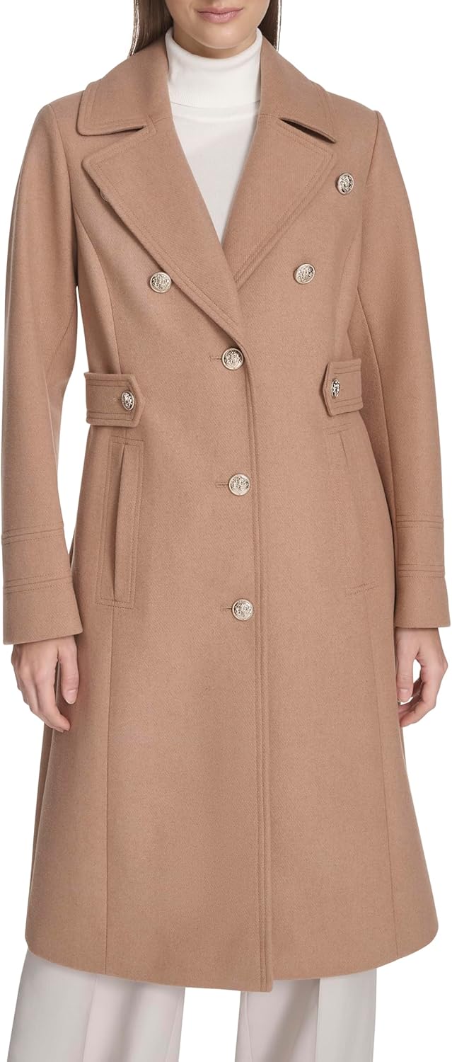 Kenneth Cole Women's Military Wool Blend Overcoat - Image 2