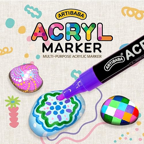 Miniatura 2 de Rotuladores acrílicos  Pintura rupestre 12 colores 0.079 in pintura rupestre, cerámica, vasos, vidrio, huevo de Pascua, madera, letras de tela,