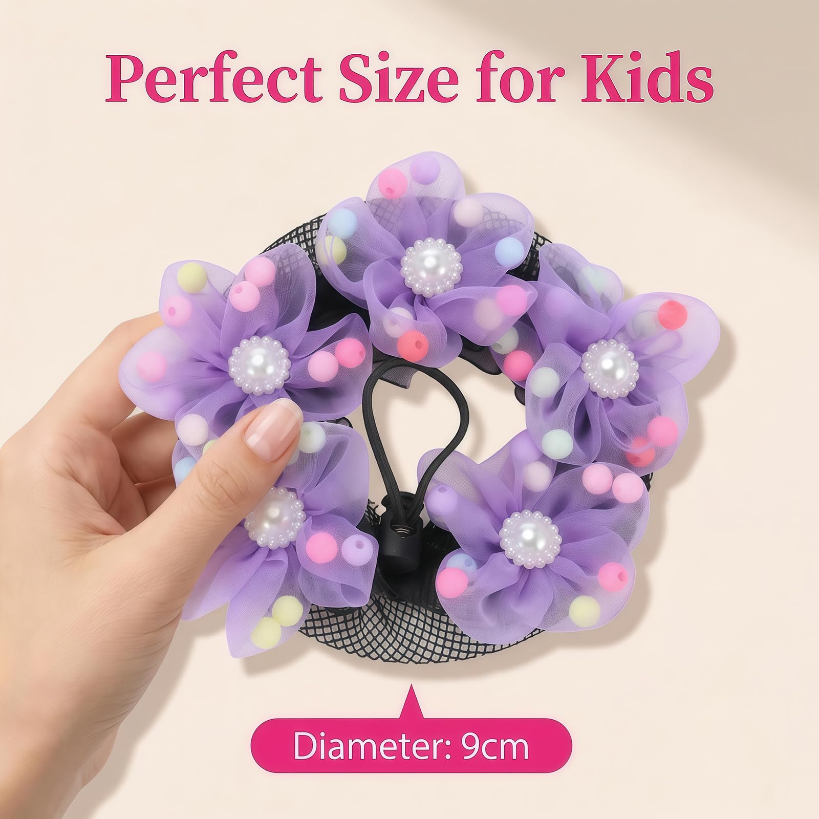 Amazon.com: 4PCS Girls Ballet Bun Covers Flower with Pearl 