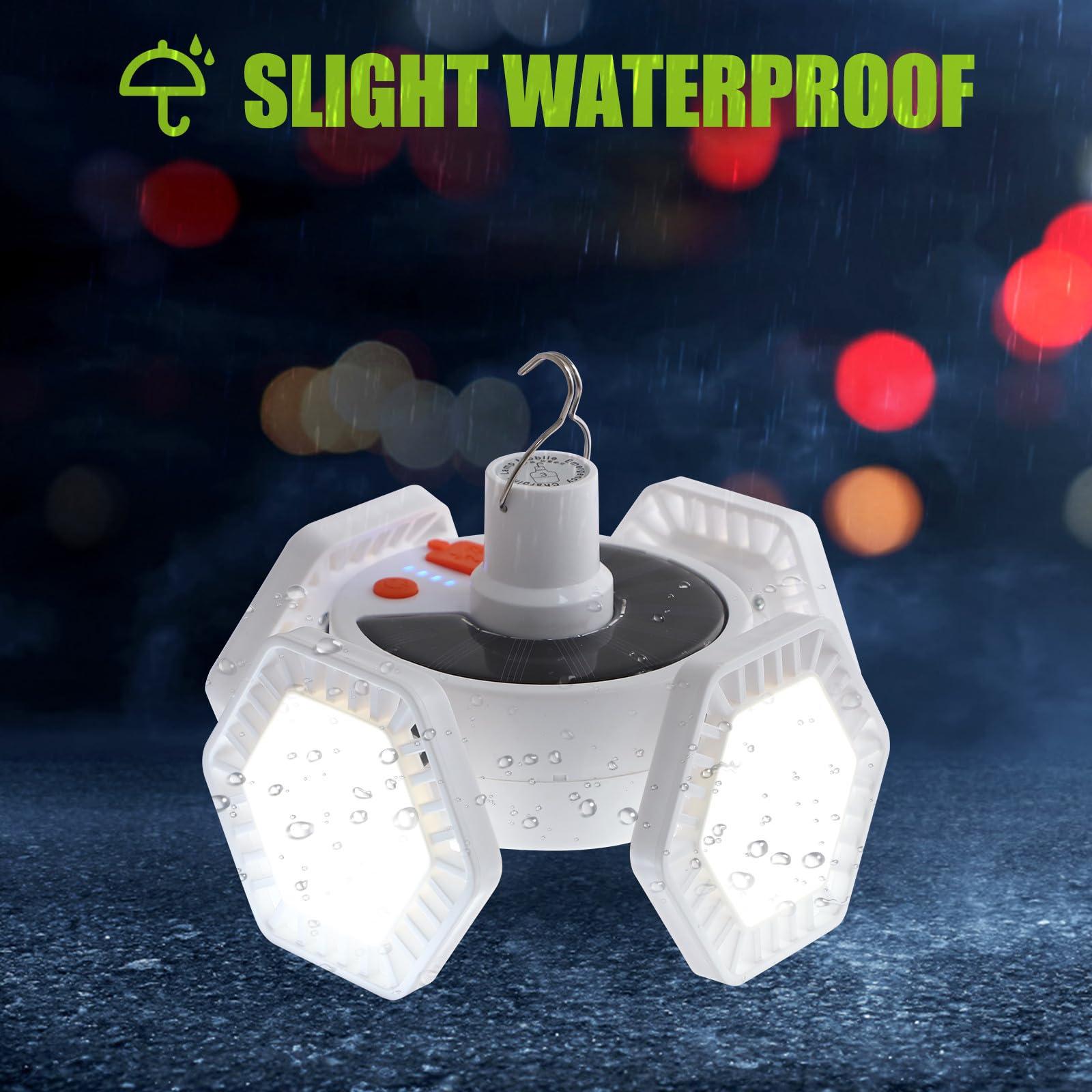 ABOOFAN Lámpara de Camping Solar Recargable USB Diseño Plegable, Luz LED de 169 Leds para Iluminación Exterior y Actividades al Aire Libre