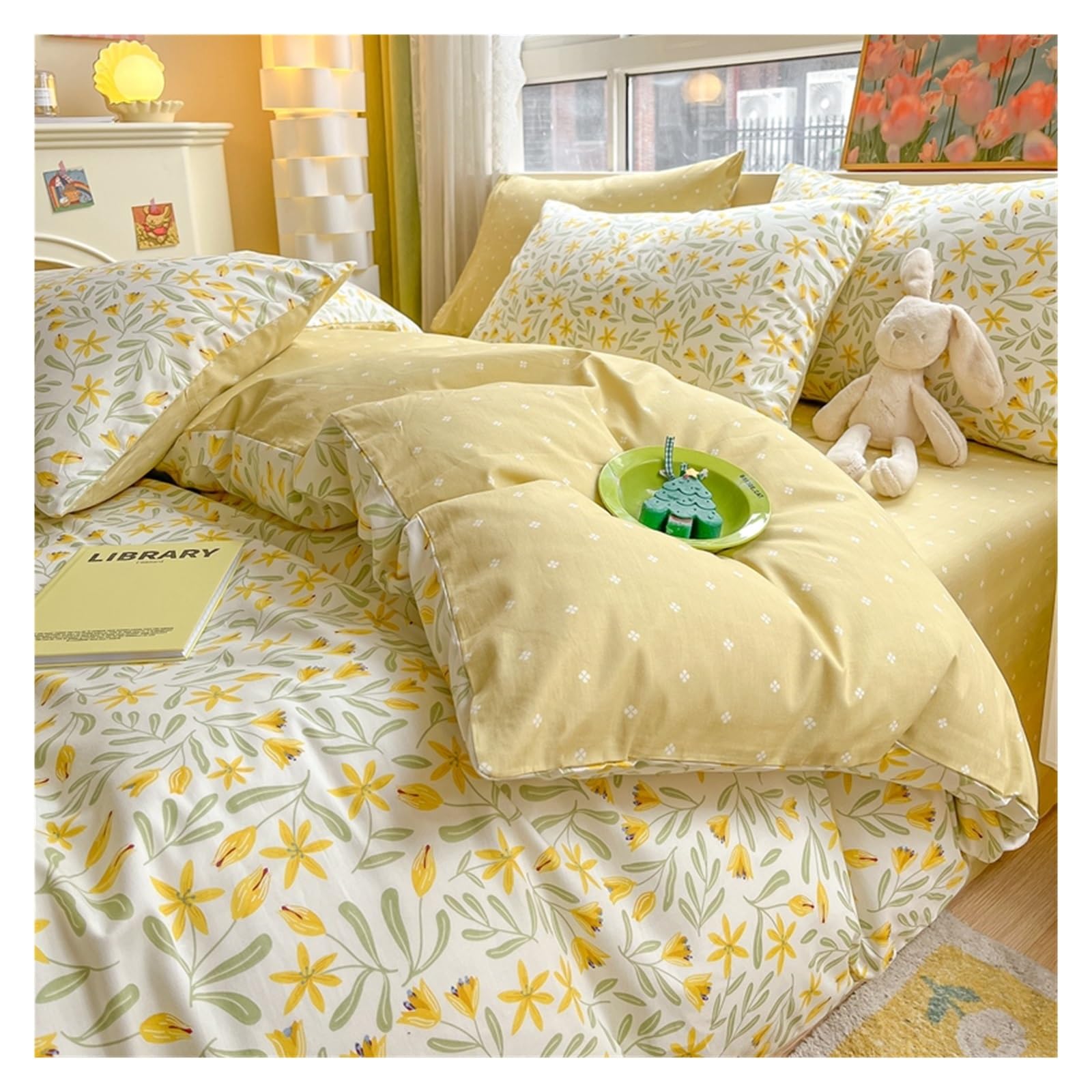 Housse de couette 4 pièces hypoallergénique et ultra-douce pour les peaux très sensibles