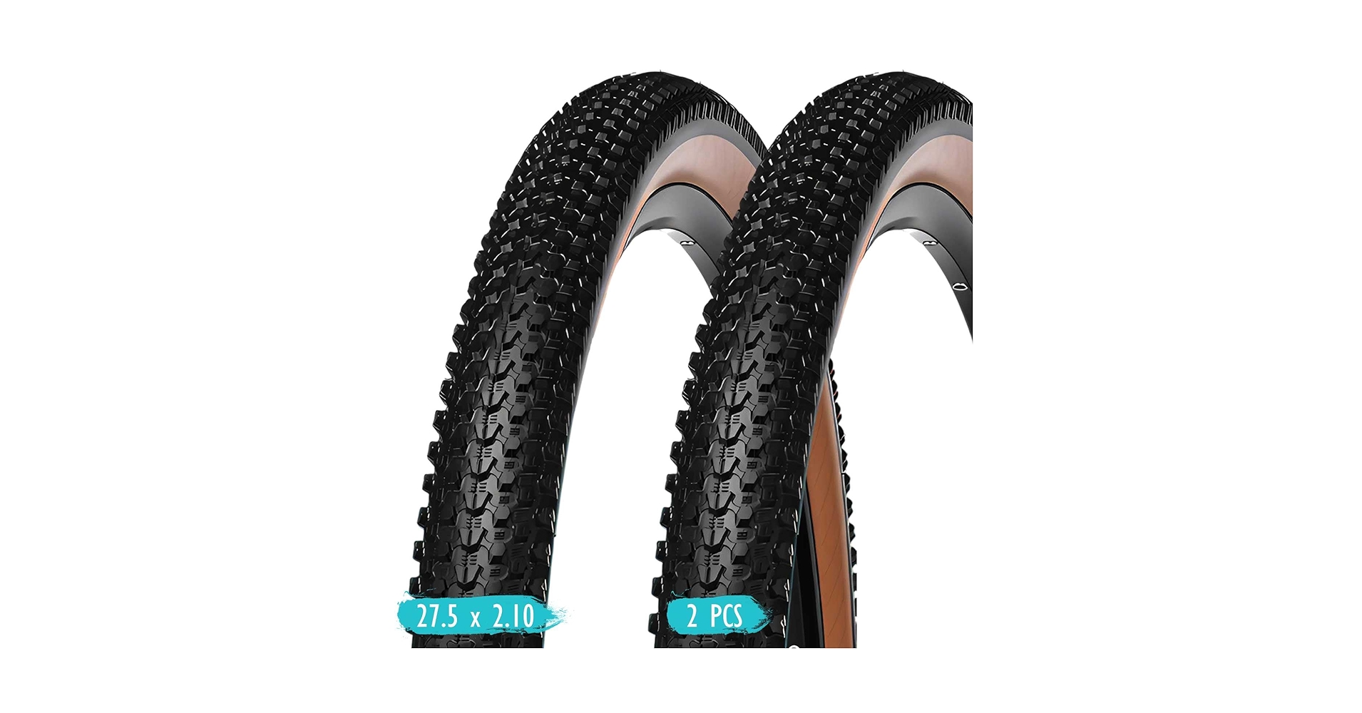 Amazon | BIUYYY 27.5x2.1 ブロックタイヤ ブラウンサイドウォール 耐