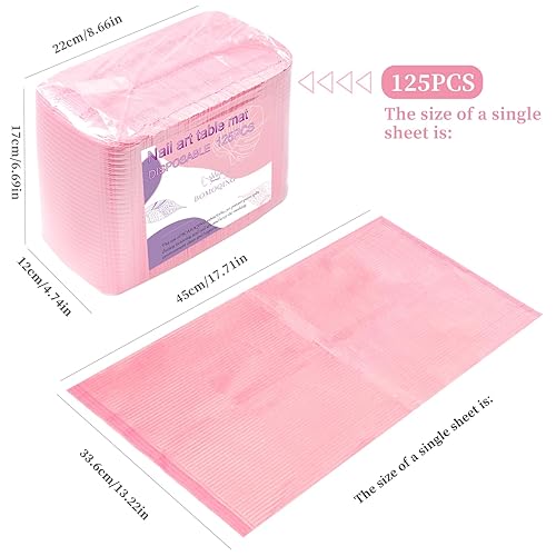 Miniatura 6 de 125 manteles desechables para arte de uñas, impermeables, con puntas de uñas, toallas de mesa de 3 capas para acrílico, tapete de arte de uñas, hoja