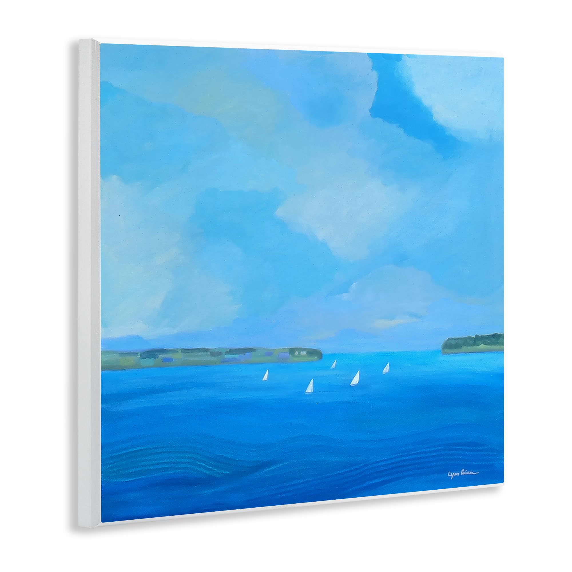 Placa de pared con diseño de paisaje marino en la costa, 30,5 x 30,5 cm