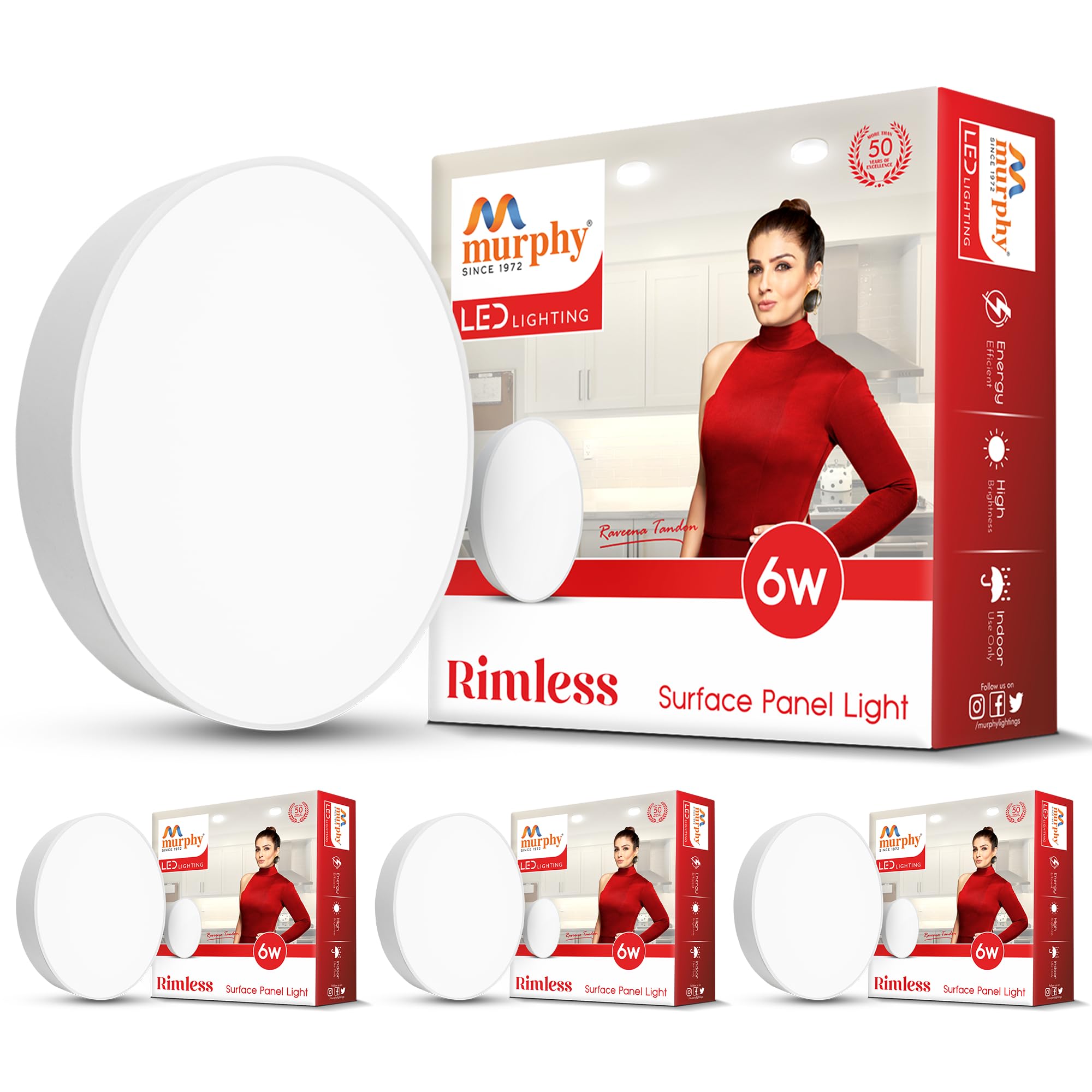 See full amazon price history chart for Murphy 6-Watt Borderless Round LED Surface Mount Panel Light (Cool White, Pack of 4), No False Ceiling Required Murphy 6-Watt Borderless Round LED Surface Mount Panel Light (Cool White, Pack of 4), No False Ceiling Required (B0BJ8V1L4M) Amazon Price History, Amazon Price Tracker