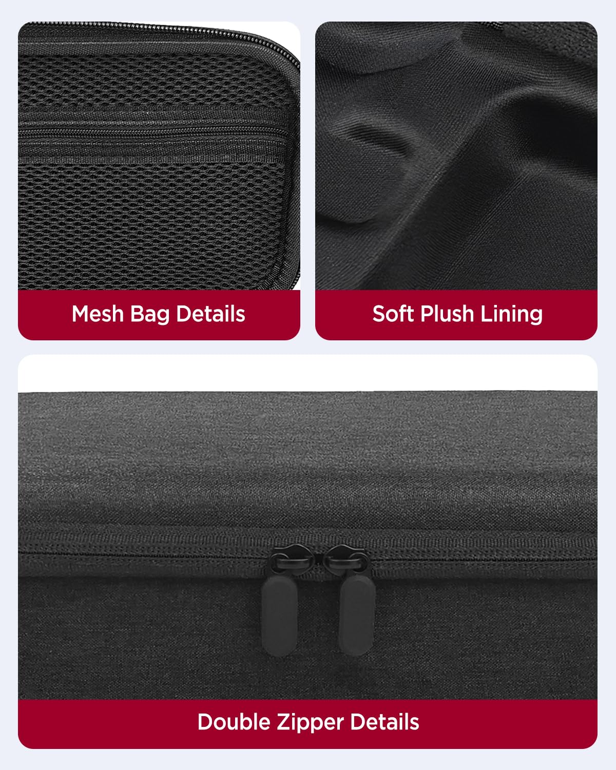 Miimall Estuche de Transporte para ASUS Rog Xbox Ally X / ROG Xbox Ally 2025, Bolsa de Almacenamiento Portátil Rígida de EVA, Travel Case Antiarañazos Antigolpes Funda de Viaje con Bolsillos, Negro