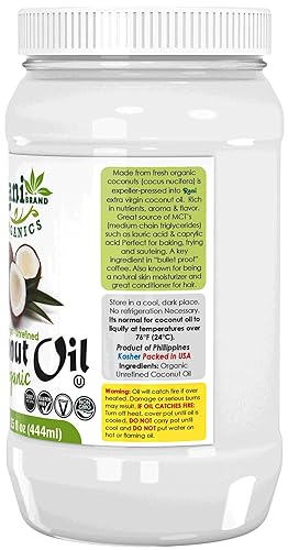 Miniatura 6 de Rani Aceite de coco virgen extra orgánico, sin refinar, 15 onzas líquidas (15.0 fl oz) prensado en frío, sin OMG, sin gluten, kosher, vegano, 100%