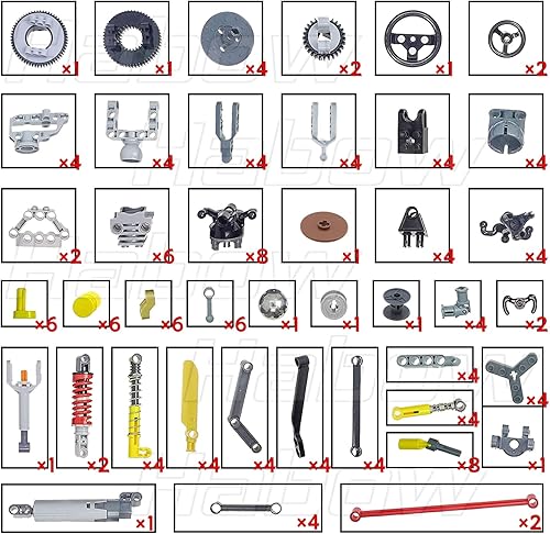 Miniatura 2 de 150pcs Technic-Parts Axle-Pin-Connector Compatible con Lego-Technic, Ruedas Link Chain Steering Technic-Suspension Engine Technic Actuador lineal
