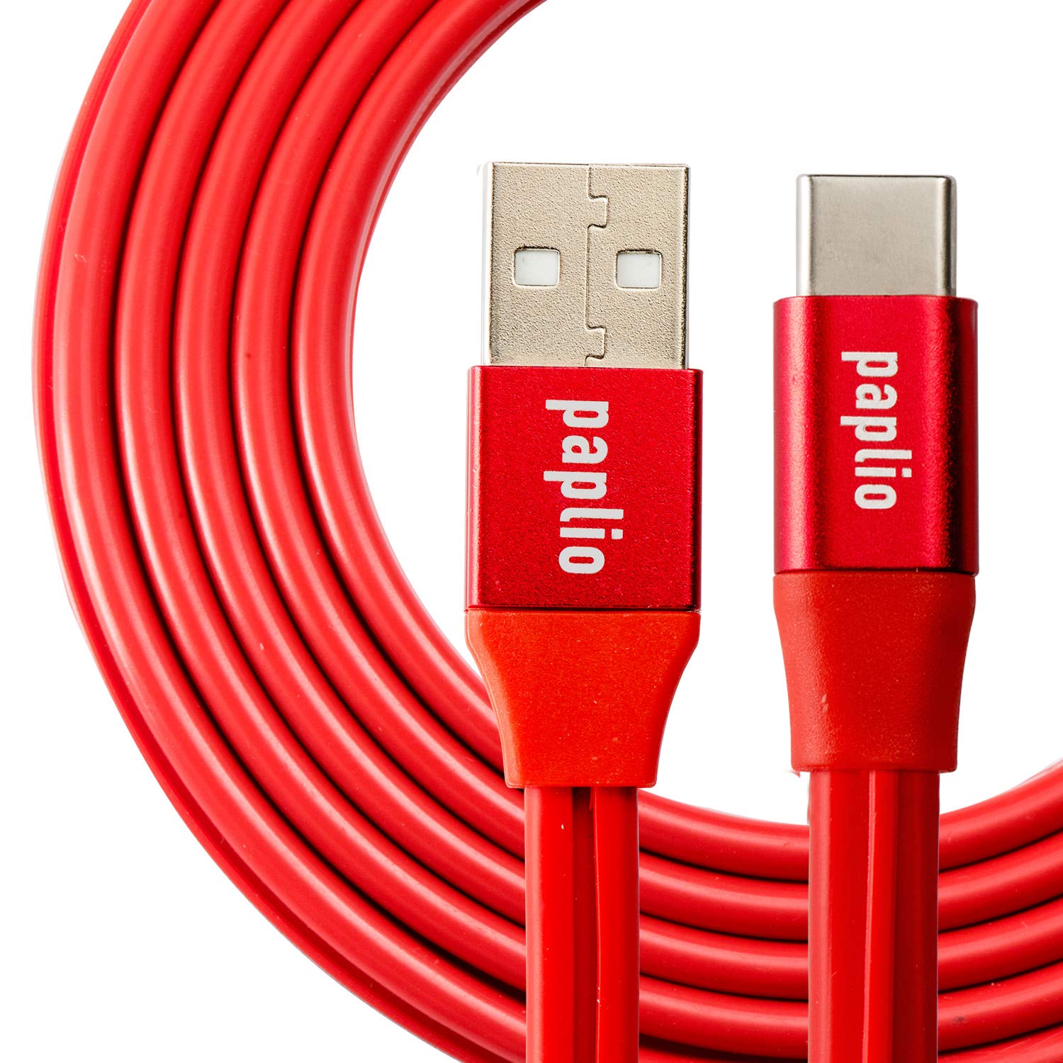 USB Type C to USB A Paplio SnapIT Patented Interlocking Cable [2-Pack, 3.3ft], Fast Charging; Compatible with Samsung Galaxy S10 S10+ S9 Note 8, LG V30 V20 G6, iPad Pro/Air, MacBook and More (Red)