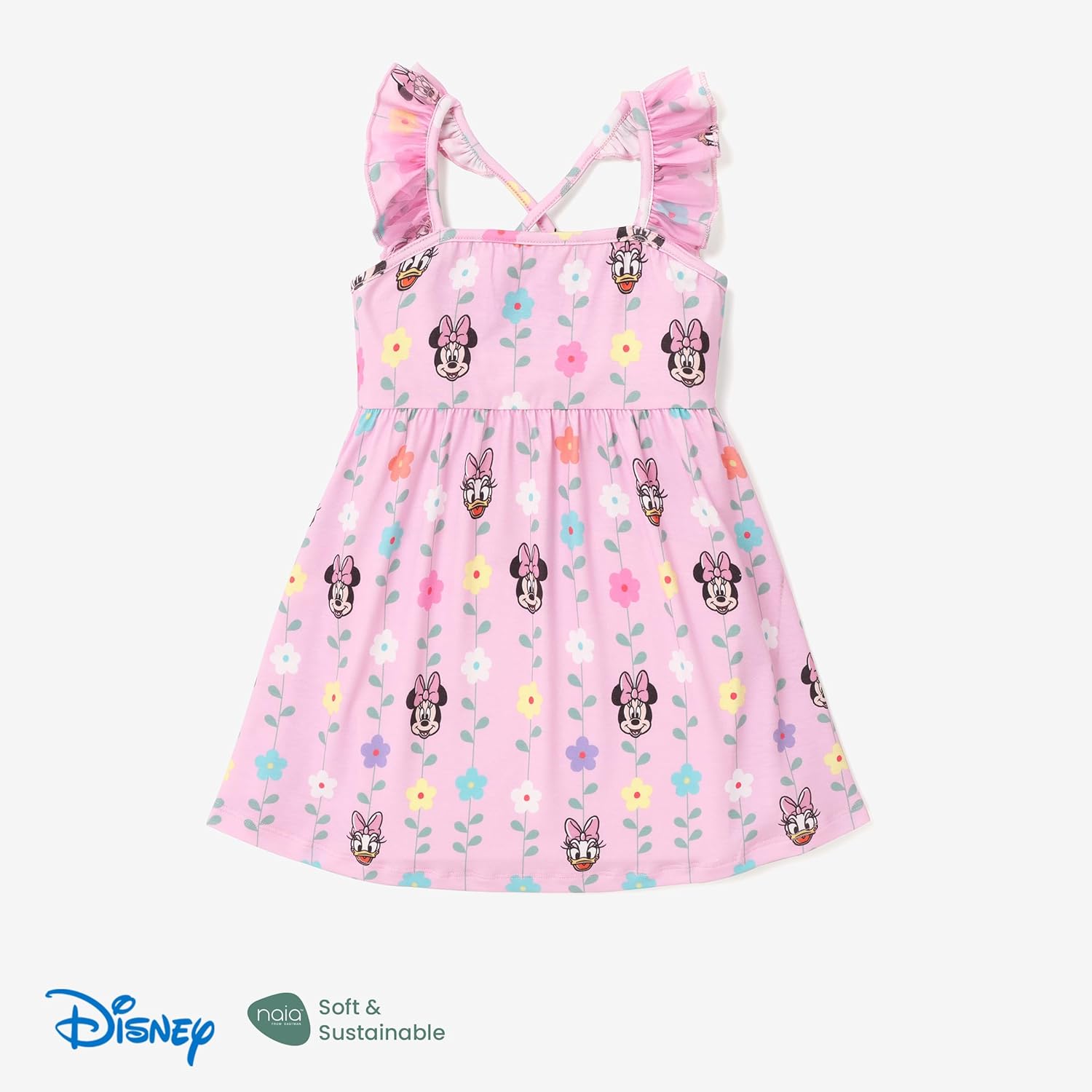 Disney Princess Minnie Mouse Frozen Elsa Girls Dress Ruffle Sleeveless Criss Cross Sundress Summer Clothes Baby to Toddler - Image 6