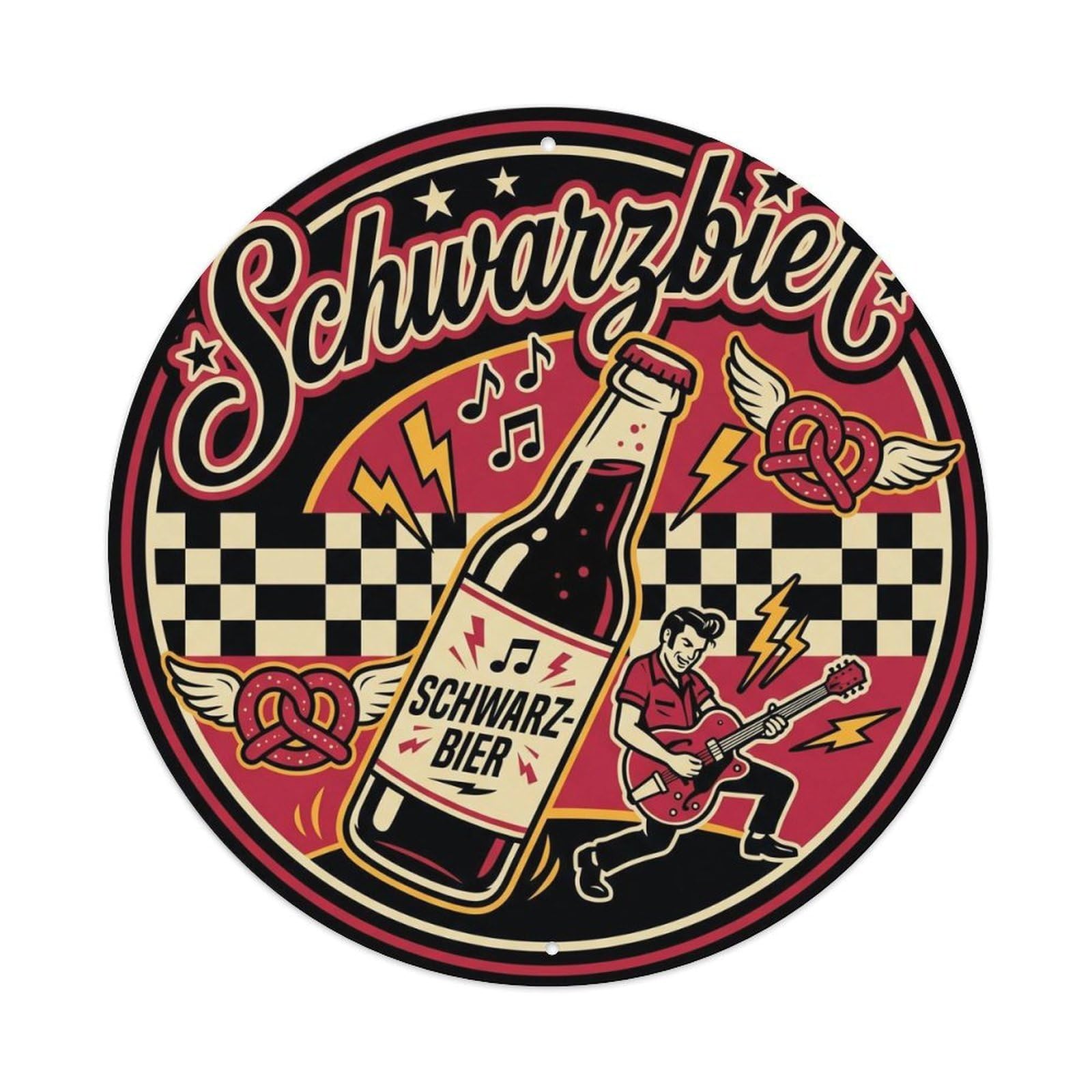 Traditional German Schwarzbier Foam Mug Cellar Brew Metal Tin Sign