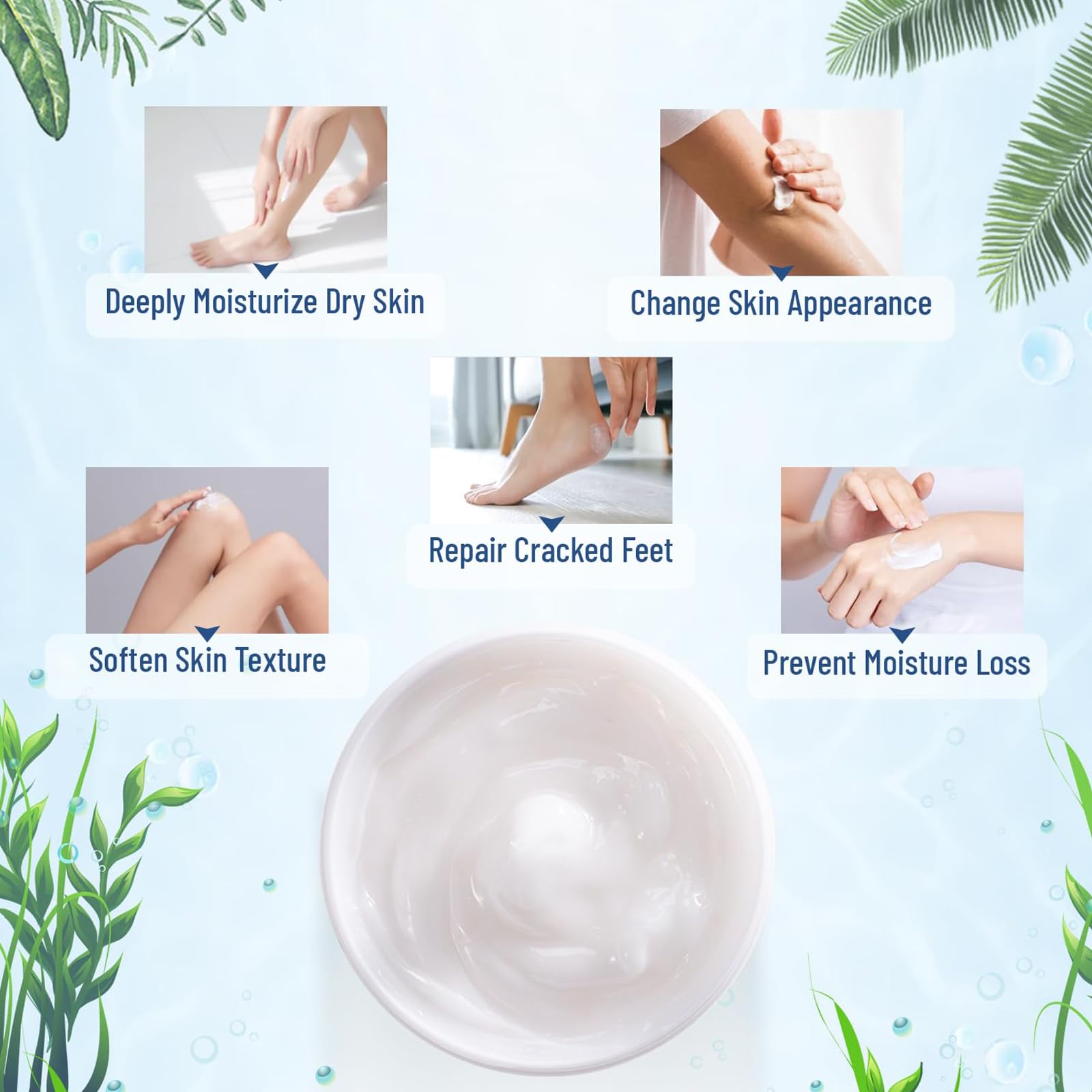 Crema Urea 40% per Piedi,Talloni,Mani e Gomiti,150g Crema Riparatrice per Pelle Secca e Screpolata,Anti Calli,Idratante Intensa per Talloni Screpolati e Piedi Molto Secchi
