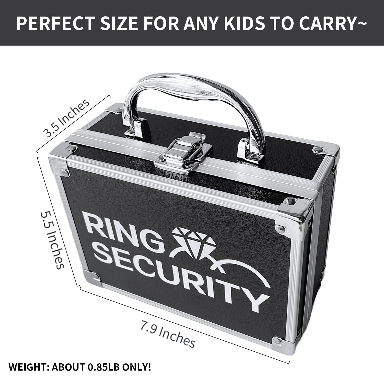 Ring Security Case Mallette compacte en aluminium avec rembourrage en mousse Noir 20 x 14 x 9 cm