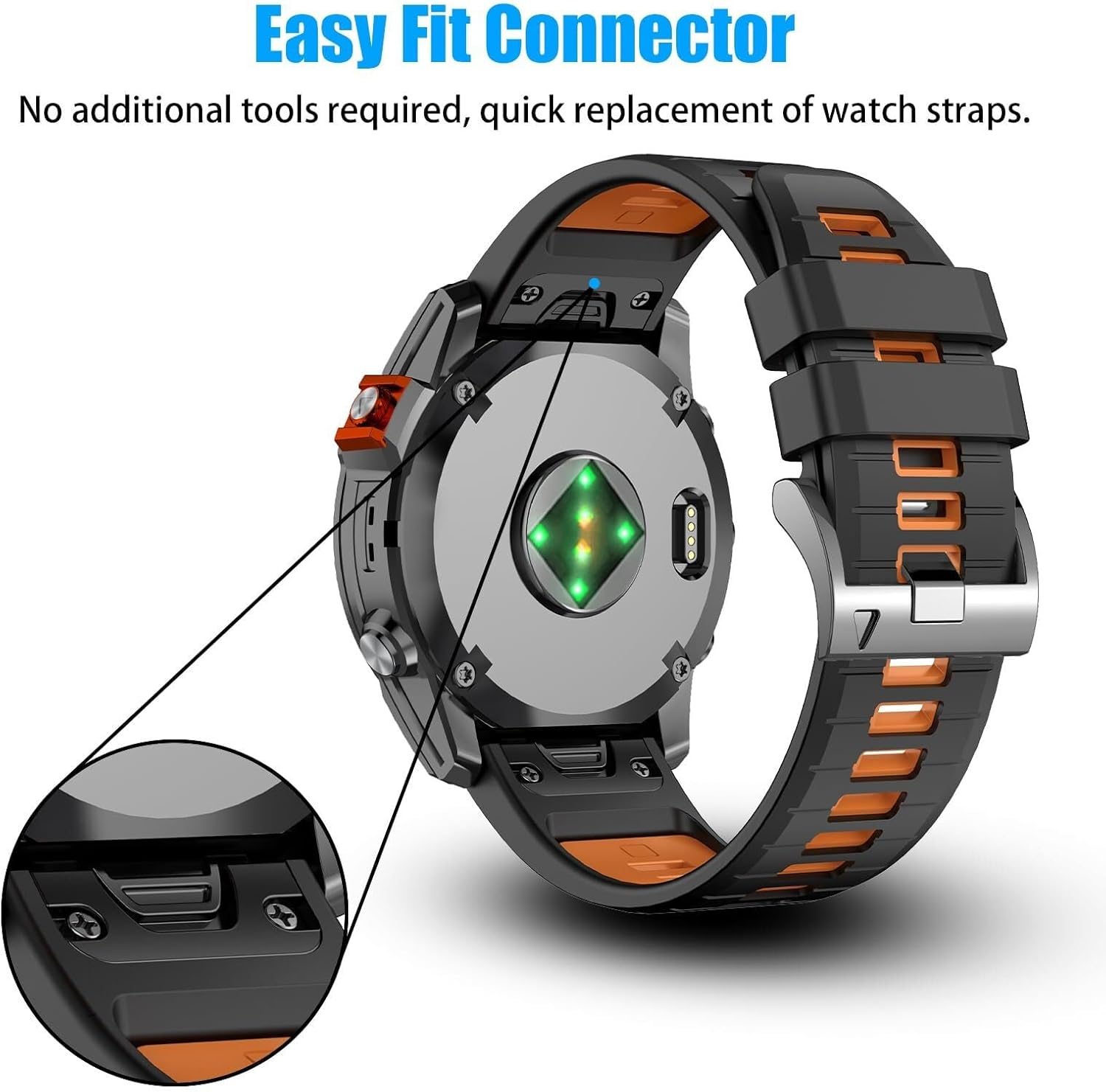 22mm for Fenix 7/7 Pro/6/6 Pro/5/5 Plus Watch Band,Soft Silicone Straps 965 955/Approach S70 47mm/Instinct 2/quatix 7 Smartwatch