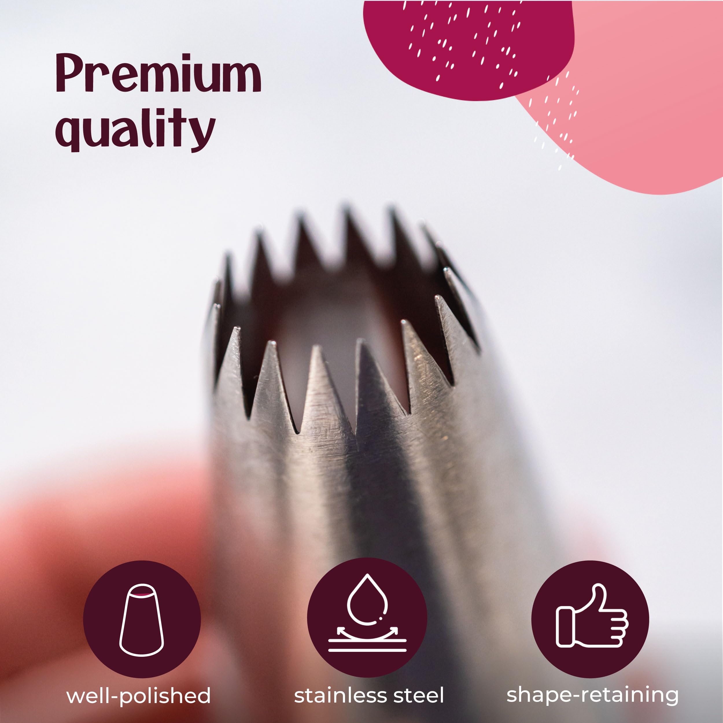Zestaw worków do wyciskania premium (15-częściowy) – 2 bawełniane torebki cukiernicze (35 i 40 cm) z dużymi końcówkami – worki do wyciskania z końcówkami do dekoracji tortów