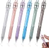 Crtiin 6 Pcs Fidget Spinner Pens for Adults Black Ink Gel Pens with Fidget Ball Stress Relief Pen Spinning Pen for Office Supplies Journaling Hexagon,Multicolor