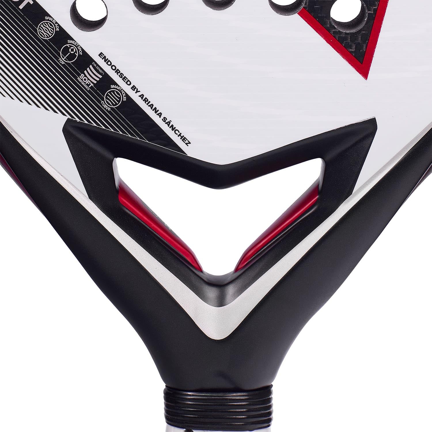 Pala de Padel adidas Arrow Hit Pro EDT 2026 ARI Sanchez, Blanco, Forma Diamante, Goma eva Soft Performance, Fibra ASC