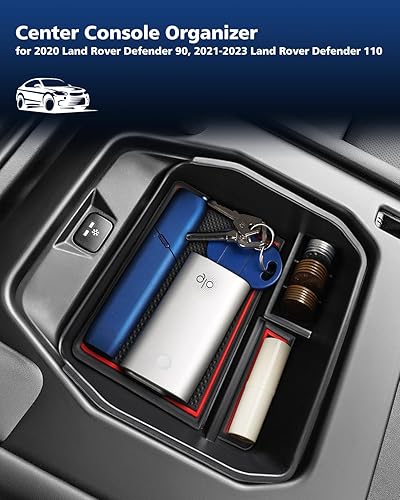 Miniatura 2 de FIILINES Organizador de consola central apto para Land Rover Defender 2020 2021 2022 2023 2024 consola central reposabrazos bandeja Defender 90 110