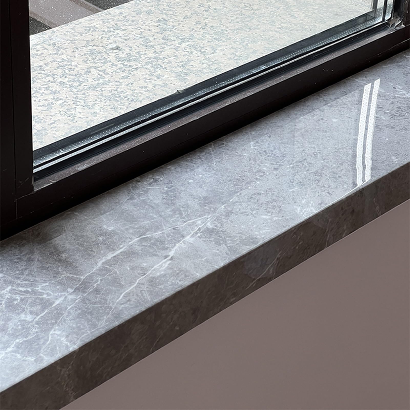 Copertura davanzale Finestra in PVC Acrilico, Protezione davanzale Finestra in Stile Marmo Grigio, Copertura davanzale Finestra Soggiorno/Balcone per rimodellamento davanzale Finestra (140x