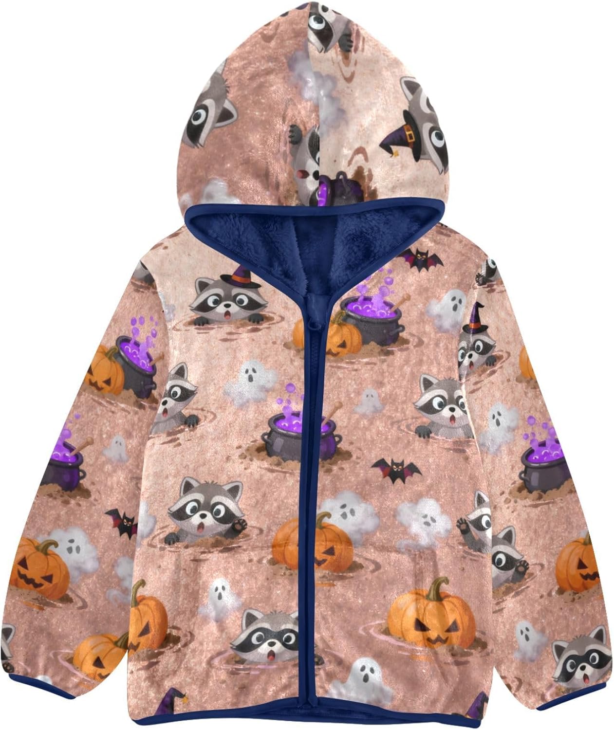 GuoChe Halloween Raccoon Toddler Fleece Jacket with Hood Children Coat