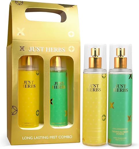 Just Herbs Body Mist Spray for Men and Women With Long Lasting Fragrance Perfume Combo Gift Set – Signature Style (2 x140ml)