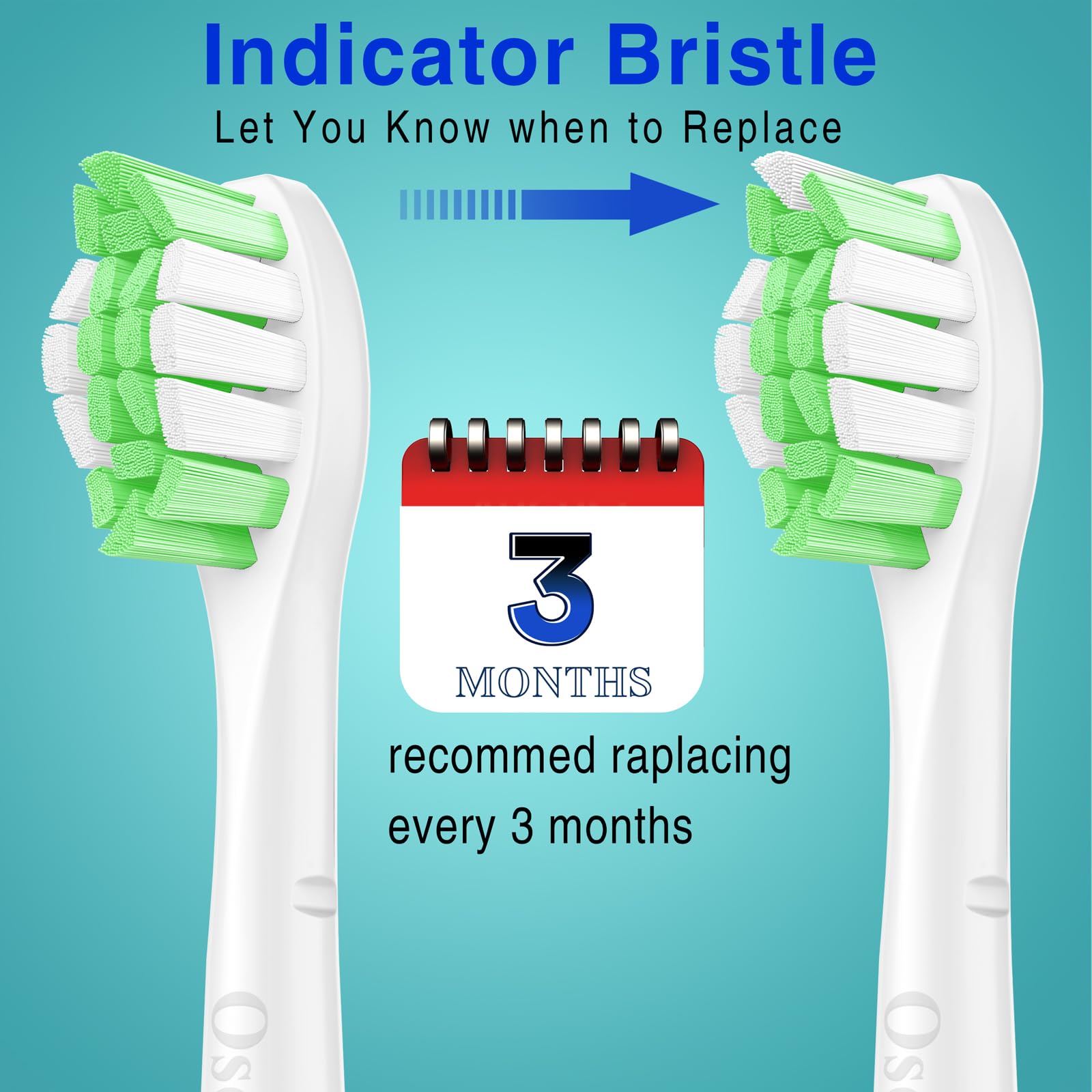 Compatible con cabezales de repuesto Sonicare, cabezales de cepillo de dientes de repuesto compatibles con Philips Sonicare, cabezales de cepillo de dientes eléctricos Click on, paquete de 10, | Cabezales de cepillo de repuesto compatibles con cepillo de