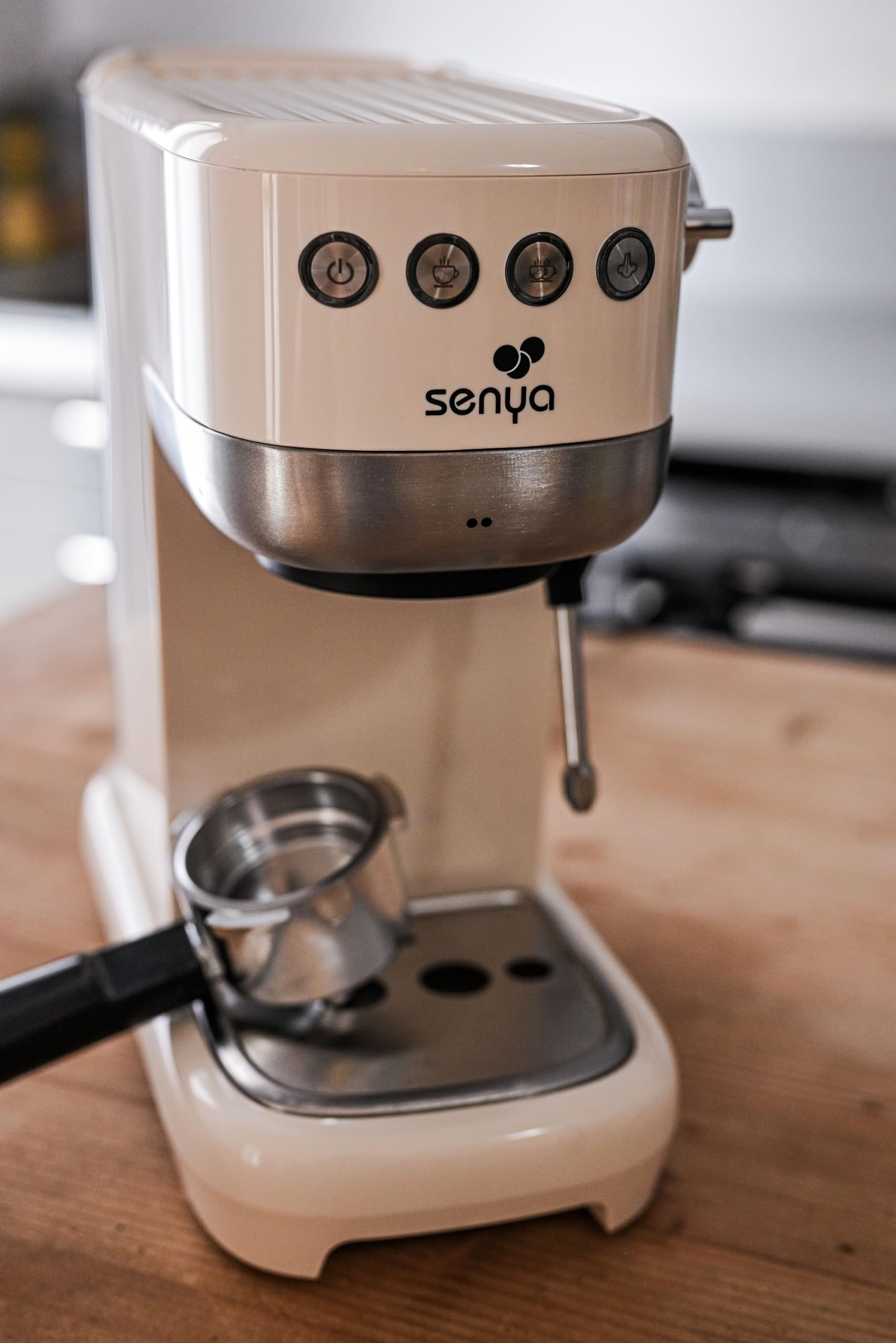 Senya Tasty Coffee Machine expresso 20 bars – Cafetière expresso manuelle 1350W avec mousseur de lait, technologie thermoblock, 1 ou 2 tasses, cappuccino & latte – Réservoir 1,1 L