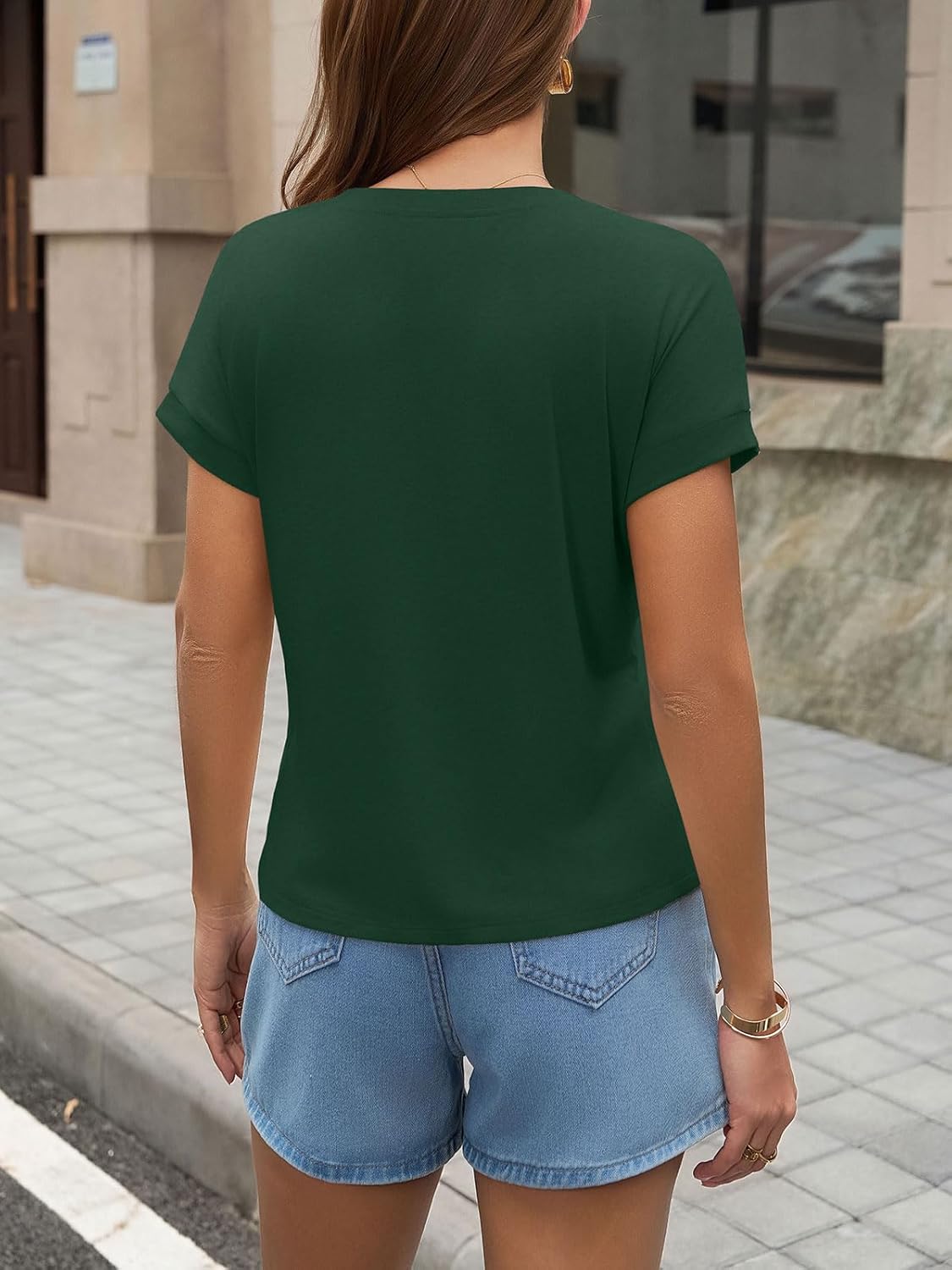 UNCLECAT Womens Crop Tops Cap Sleeve Cropped T Shirts Crewneck Loose Fit Short Sleeves Tees Summer Fashion Clothes - Image 3