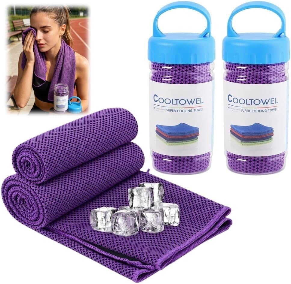 2PCS Cooling Towel, Instant Ice Towel for Neck Face
