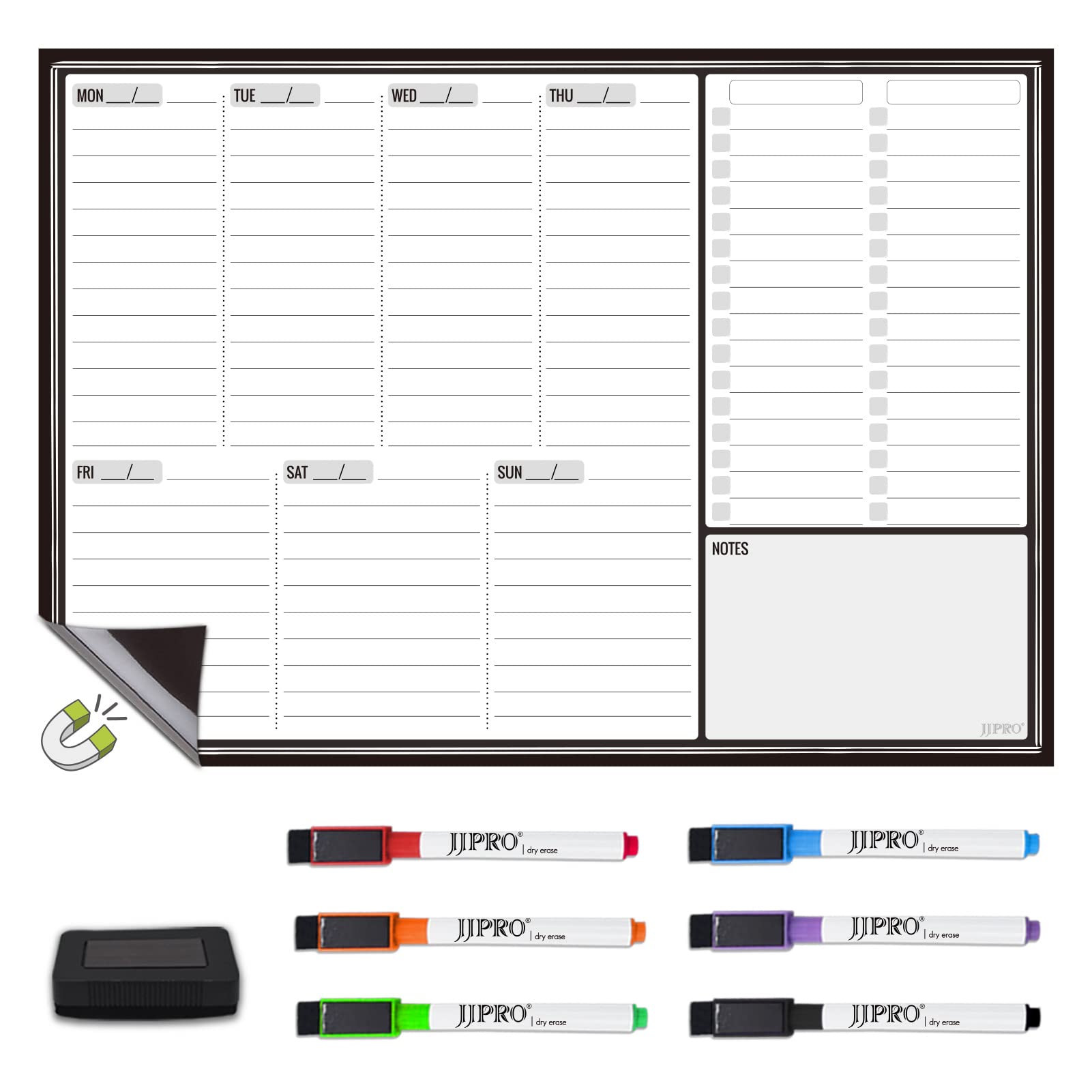 Buy Weekly Planner Whiteboard for Fridge Reusable Dry Wipe