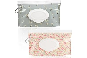 FEBSNOW 2 Pack Baby Wipe Holder for Diaper Bag, Floral