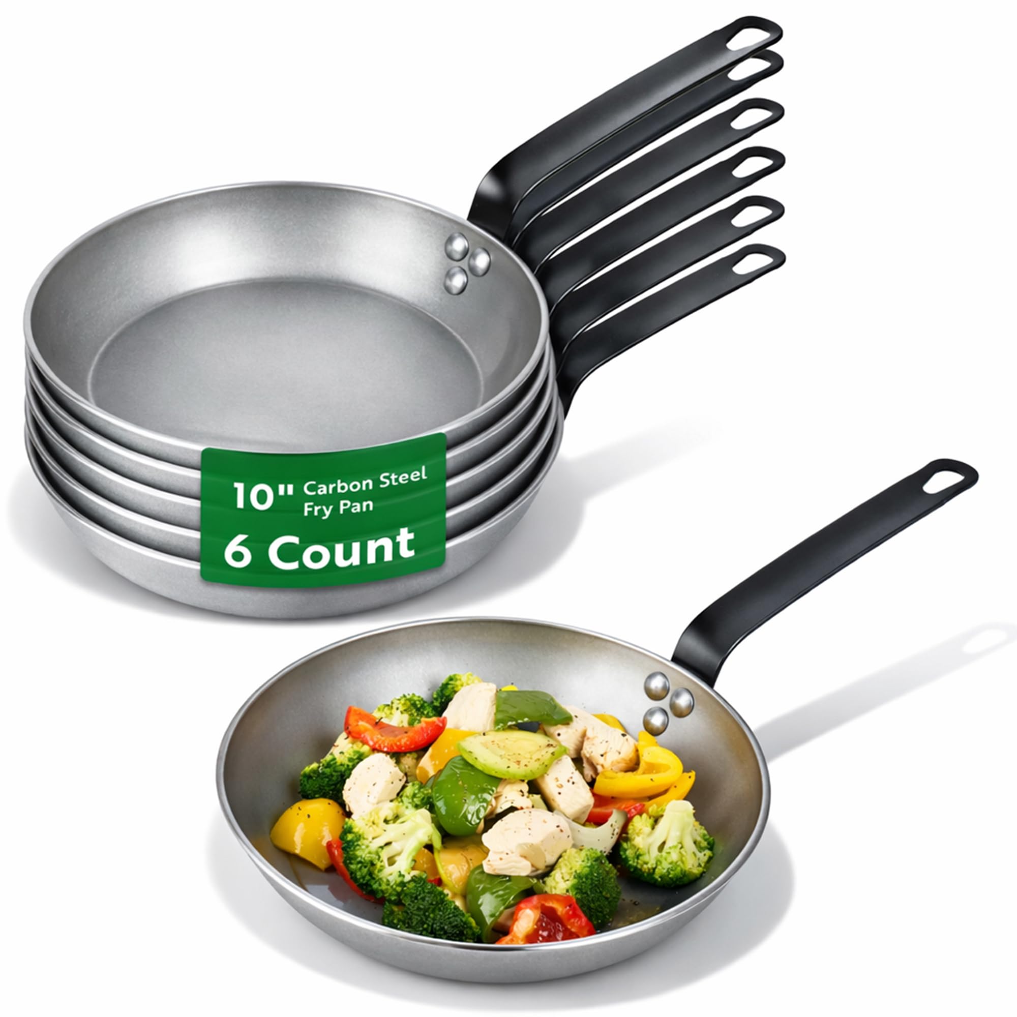 Restaurantware 6 Pack Carbon Steel Fry Pan