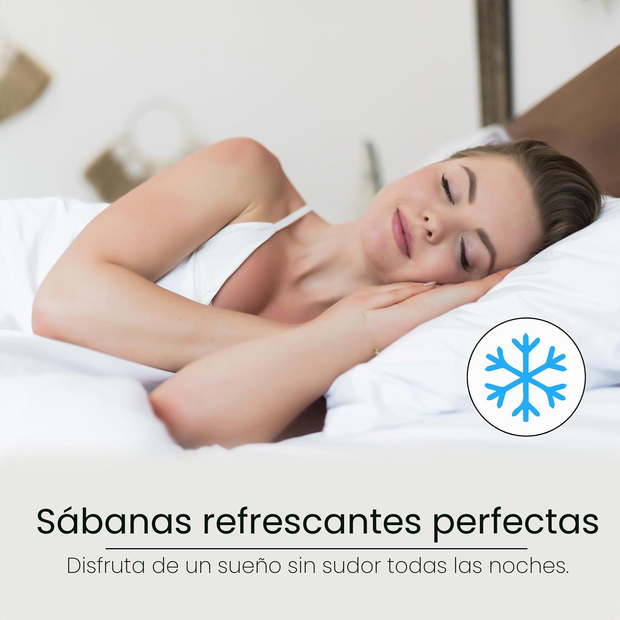LINENWALAS Juego de ropa de cama de bambú de 4 piezas, sábanas refrescantes de seda vegana con 1 sábana bajera, 1 sábana encimera y 2 fundas de almohada (doble, blanco)