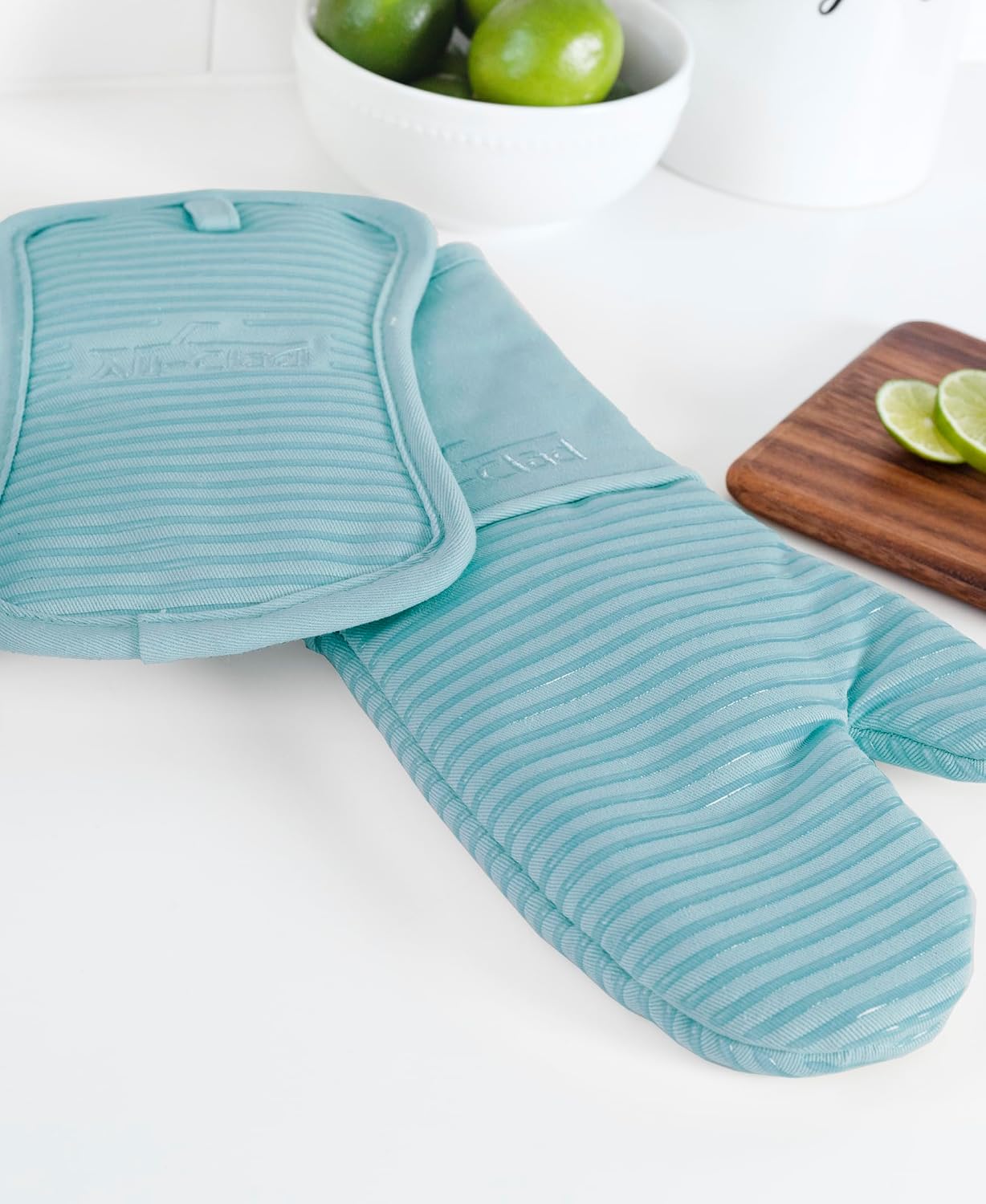 All-Clad Gift Set, 100% Cotton Kitchen & Dining Linen Set, Parties, Weddings, Housewarming, Towels, Potholders, and Dishcloths Innovation, 7-Piece, Rainfall