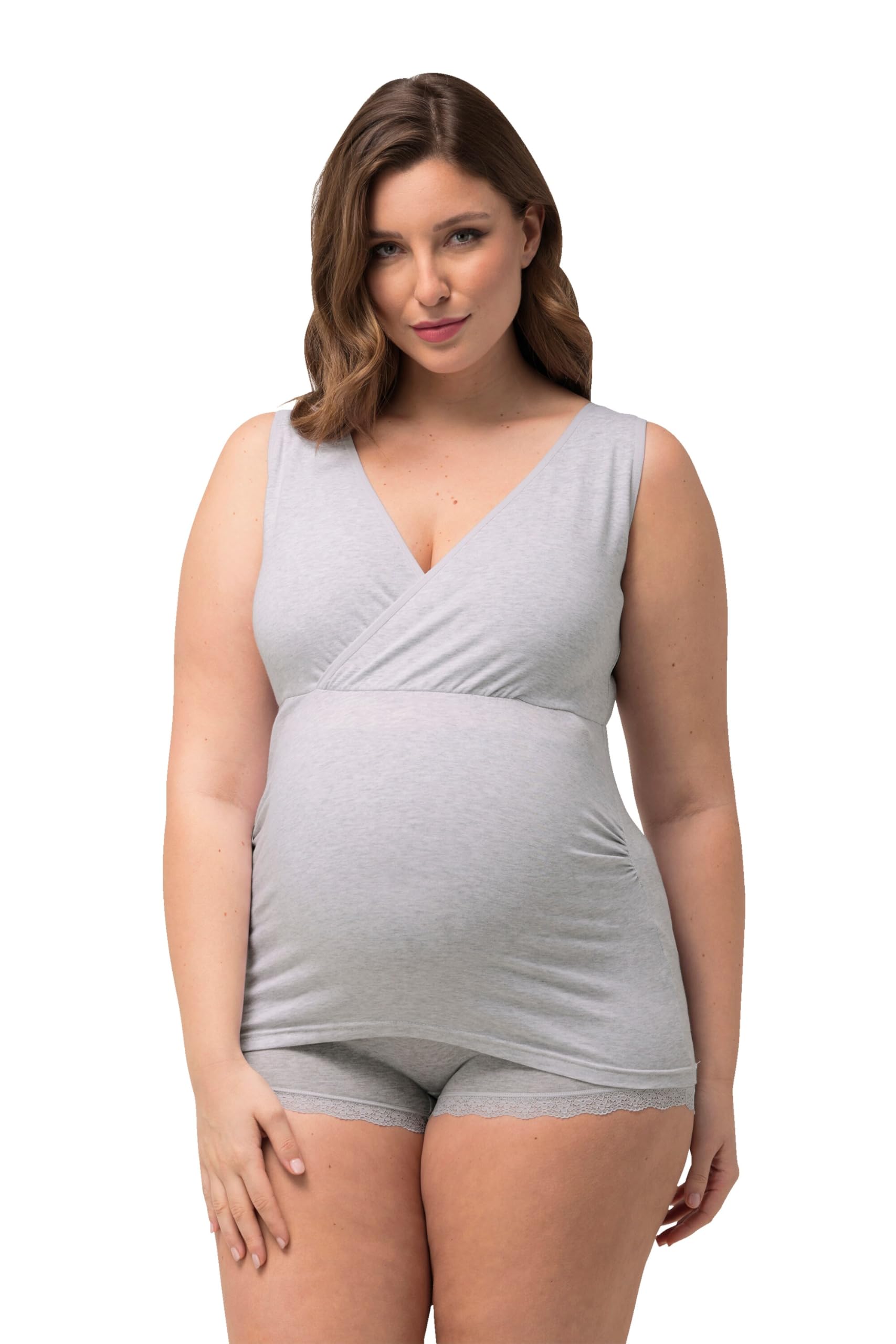 Ulla Popken Damen große Größen Übergrößen Plus Size Unterhemd mit Stillfunktion 825335