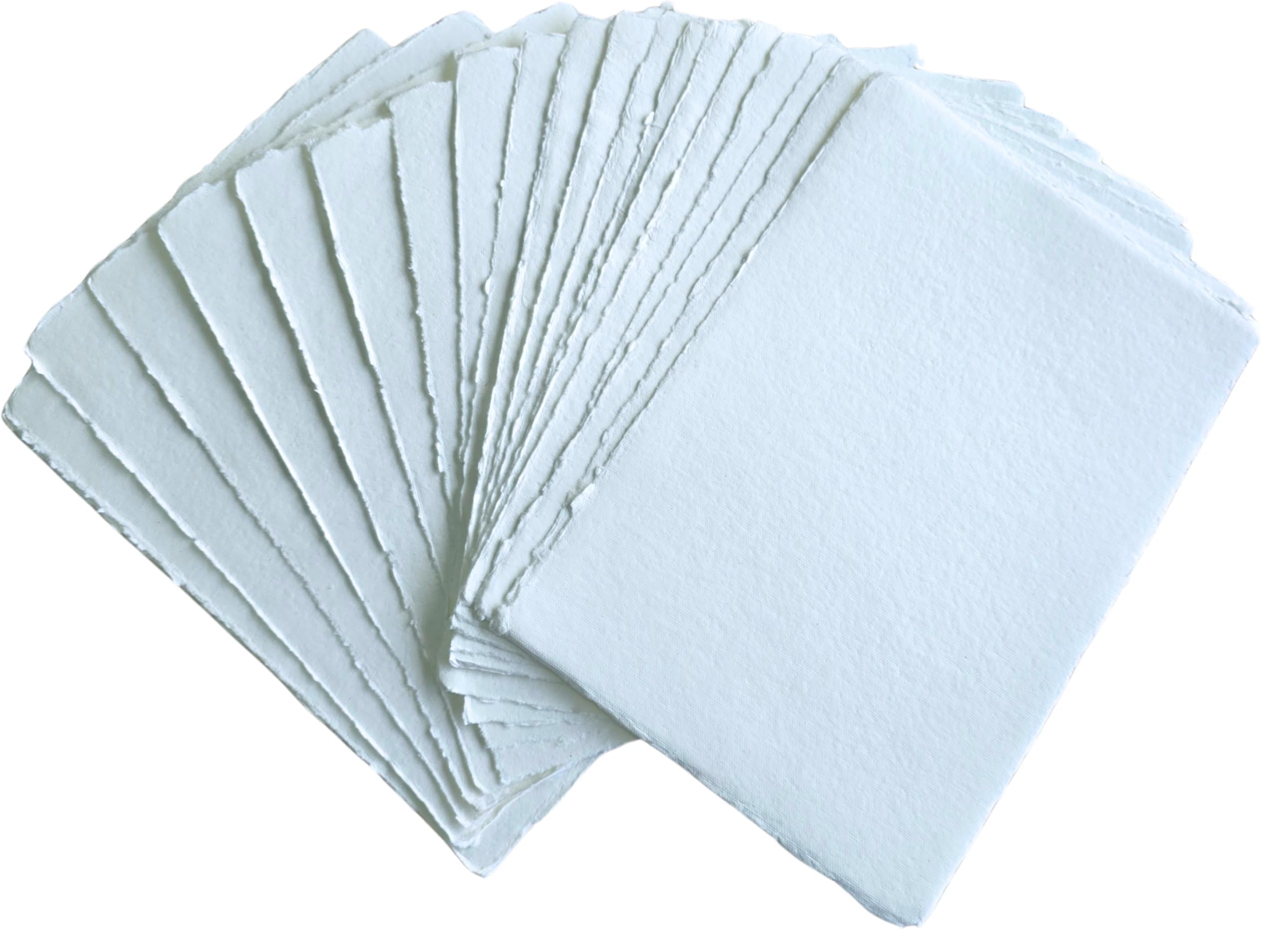 Handmade Deckle Edge Cotton Paper 20 Sheets A4 Size 300 GSM White Color 100% Cotton Ecologically for Greetings Cards Invitions Calligraphy Wedding Stationery and Painting
