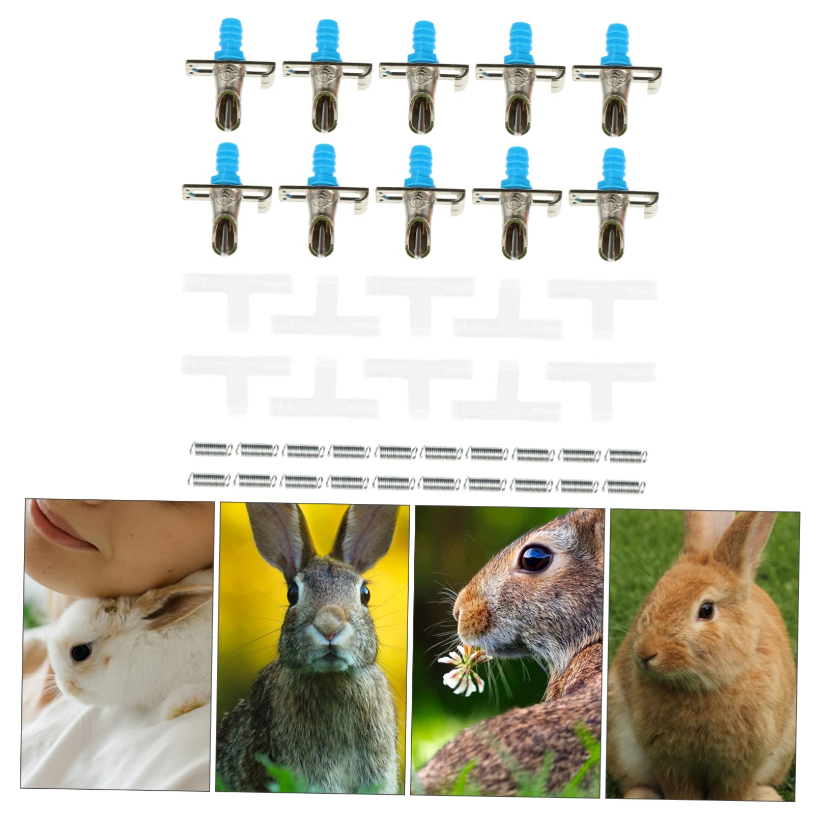 Abaodam 10Pcs Automatic Rabbit Drinking Feeder Spring Design Drinker for Pets No Leak Water Dispenser for Rabbits Ferrets and Chinchillas Efficient Pet Watering Equipment